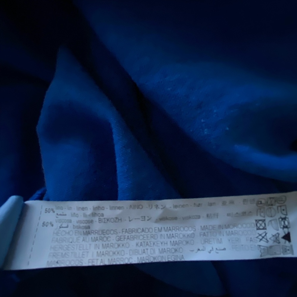 Zara Cobalt Linen/Viscose Blend Midi Dress. - Picture 5 of 5